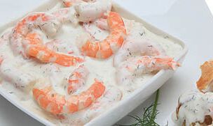 Riesengarnelen in Dill Sauce