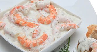 Riesengarnelen in Dill Sauce