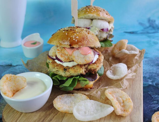 Fishburger with chips