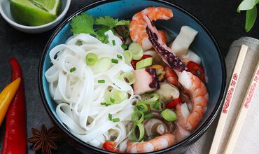 Pho with seafood