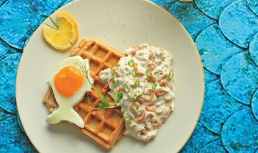 Nordic waffles breakfast