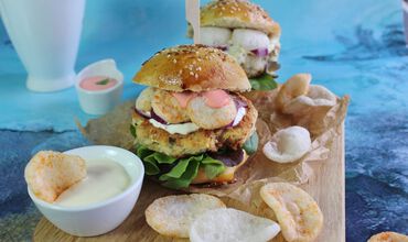 Fishburger with chips