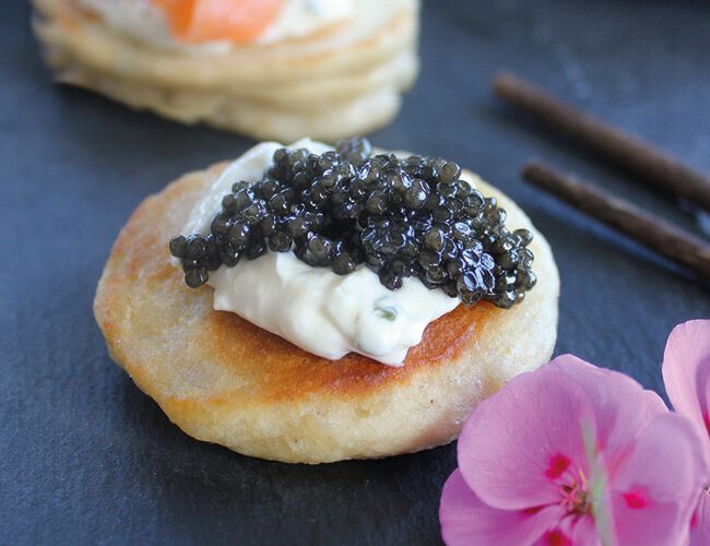 Blinis with caviar