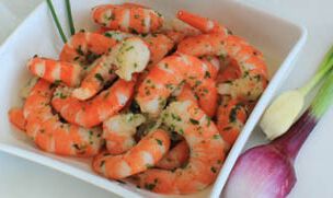 Prawns in garlic oil